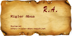 Rigler Absa névjegykártya